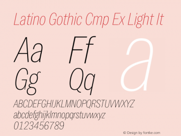 Latino Gothic Cmp Ex Light It Version 1.000;FEAKit 1.0图片样张