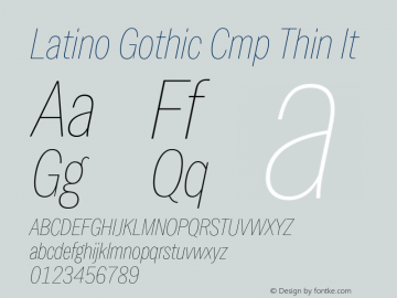 Latino Gothic Cmp Thin It Version 1.000;FEAKit 1.0图片样张