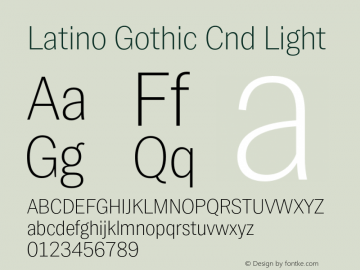Latino Gothic Cnd Light Version 1.000;FEAKit 1.0图片样张