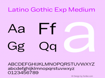 Latino Gothic Exp Medium Version 1.000;FEAKit 1.0图片样张