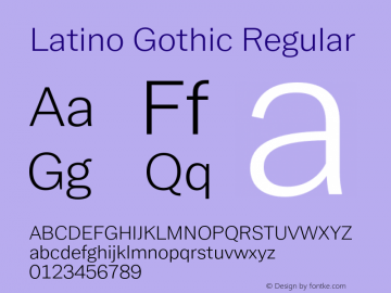 Latino Gothic Regular Version 1.000;FEAKit 1.0图片样张