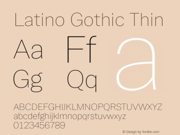 Latino Gothic Thin Version 1.000;FEAKit 1.0图片样张