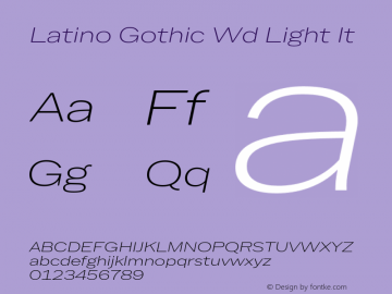 Latino Gothic Wd Light It Version 1.000;FEAKit 1.0图片样张