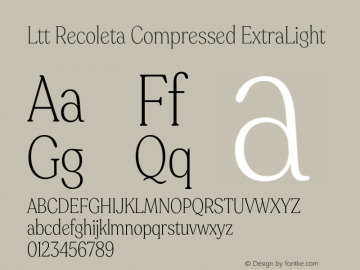 Ltt Recoleta Compressed ExtraLight Version 1.000;Glyphs 3.2 (3221)图片样张