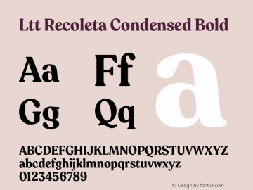 Ltt Recoleta Condensed Bold Version 1.000;Glyphs 3.2 (3221)图片样张