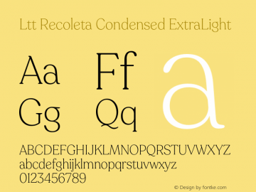 Ltt Recoleta Condensed ExtraLight Version 1.000;Glyphs 3.2 (3221)图片样张