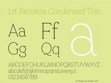 Ltt Recoleta Condensed Thin Version 1.000;Glyphs 3.2 (3221)图片样张