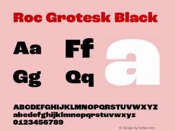 Roc Grotesk Black Version 1.000;PS 001.000;hotconv 1.0.88;makeotf.lib2.5.64775图片样张