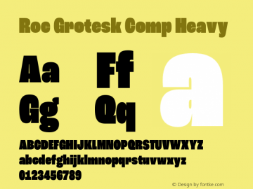 Roc Grotesk Comp Heavy Version 1.000;PS 001.000;hotconv 1.0.88;makeotf.lib2.5.64775图片样张