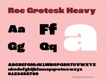 Roc Grotesk Heavy Version 1.000;PS 001.000;hotconv 1.0.88;makeotf.lib2.5.64775图片样张