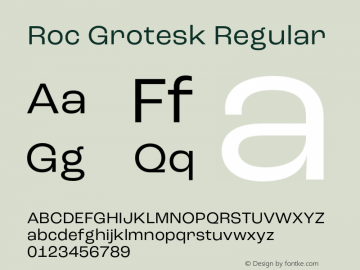 Roc Grotesk Regular Version 1.000;PS 001.000;hotconv 1.0.88;makeotf.lib2.5.64775图片样张