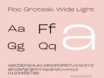 Roc Grotesk Wide Light Version 1.000;PS 001.000;hotconv 1.0.88;makeotf.lib2.5.64775图片样张