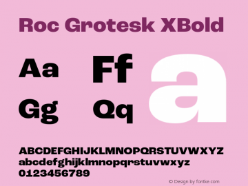 Roc Grotesk XBold Version 1.000;PS 001.000;hotconv 1.0.88;makeotf.lib2.5.64775图片样张