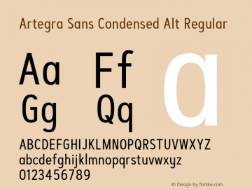ArtegraSansCnAlt-Regular Version 1.007图片样张