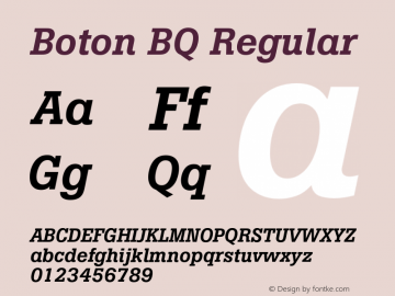 Boton BQ Regular 001.000 Font Sample