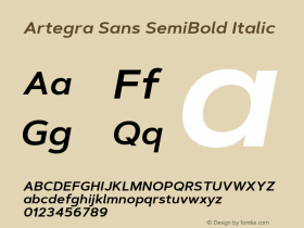 ArtegraSans-SemiBoldItalic Version 1.007图片样张