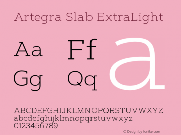 ArtegraSlab-ExtraLight Version 1.003图片样张