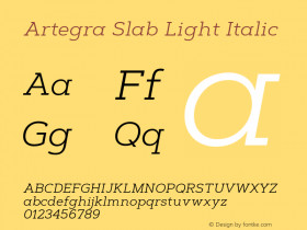 ArtegraSlab-LightItalic Version 1.003图片样张