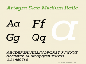 ArtegraSlab-MediumItalic Version 1.003图片样张