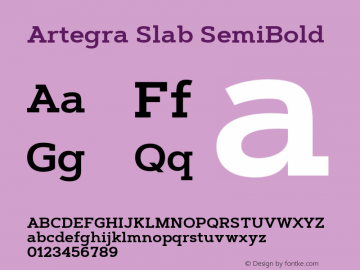 ArtegraSlab-SemiBold Version 1.003图片样张