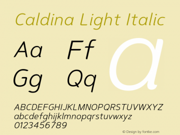 Caldina-LightItalic Version 1.003图片样张