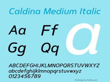 Caldina-MediumItalic Version 1.003图片样张