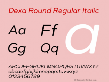 DexaRound-RegularItalic Version 1.000图片样张