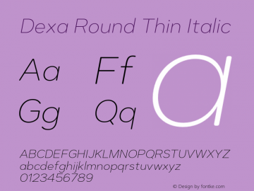 DexaRound-ThinItalic Version 1.000图片样张