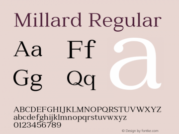 Millard-Regular Version 1.003图片样张