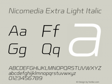 Nicomedia-ExtraLightItalic Version 1.001图片样张