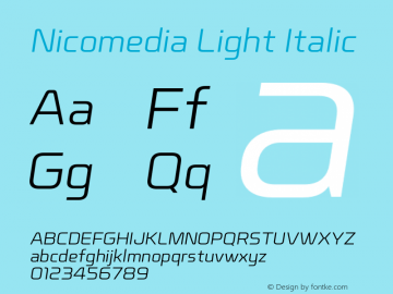 Nicomedia-LightItalic Version 1.001图片样张