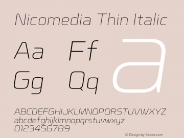 Nicomedia-ThinItalic Version 1.001图片样张