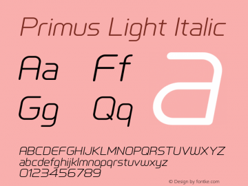 Primus-LightItalic Version 1.004图片样张