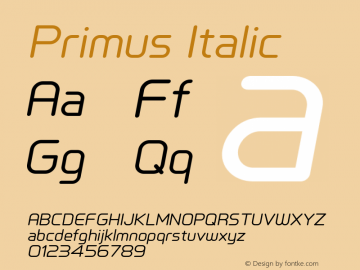 Primus-RegularItalic Version 1.004图片样张