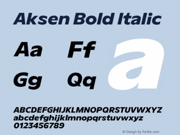 Aksen Bold Italic Version 3.003图片样张