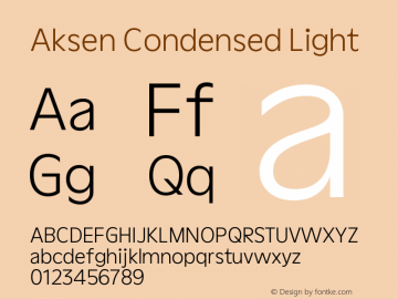 Aksen Condensed Light Version 3.003图片样张