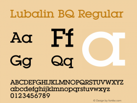 Lubalin BQ Regular 001.000 Font Sample