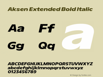 Aksen Extended Bold Italic Version 3.003图片样张
