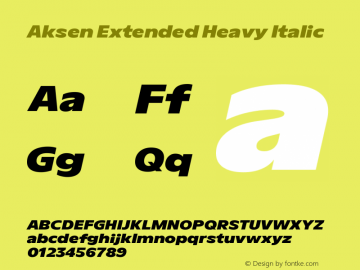 Aksen Extended Heavy Italic Version 3.003图片样张