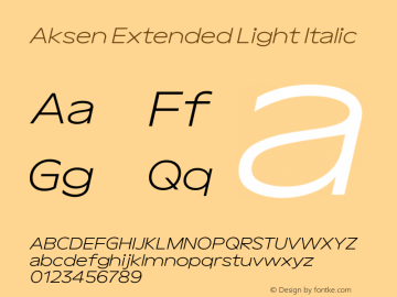 Aksen Extended Light Italic Version 3.003图片样张