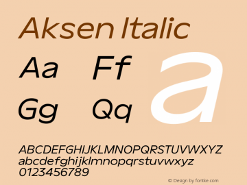 Aksen Italic Version 3.003图片样张