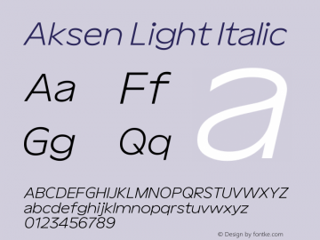 Aksen Light Italic Version 3.003图片样张