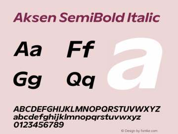 Aksen SemiBold Italic Version 3.003图片样张