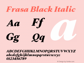 Frasa Black Italic Version 3.000;hotconv 1.0.109;makeotfexe 2.5.65596图片样张