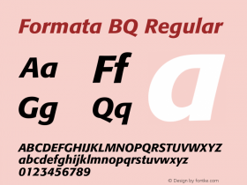 Formata BQ Regular 001.000 Font Sample