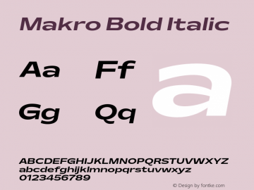 Makro Bold Italic Version 2.003图片样张