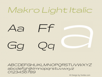 Makro Light Italic Version 2.003图片样张