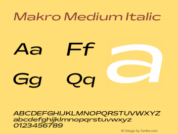 Makro Medium Italic Version 2.003图片样张