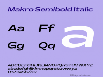 Makro Semibold Italic Version 2.003图片样张