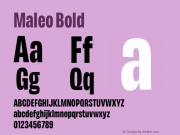 Maleo Bold Version 1.007图片样张